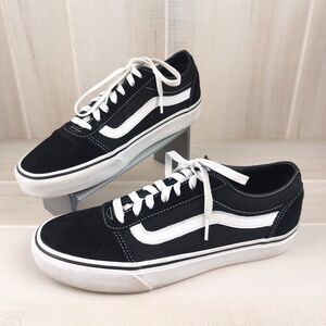 VANS Men's 8 Old Skool Skate Shoes Sneakers Black White Lace Up Low Top